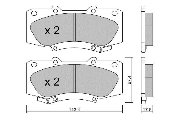 Jeu de 4 plaquettes de frein AISIN ref. BPTO-1012